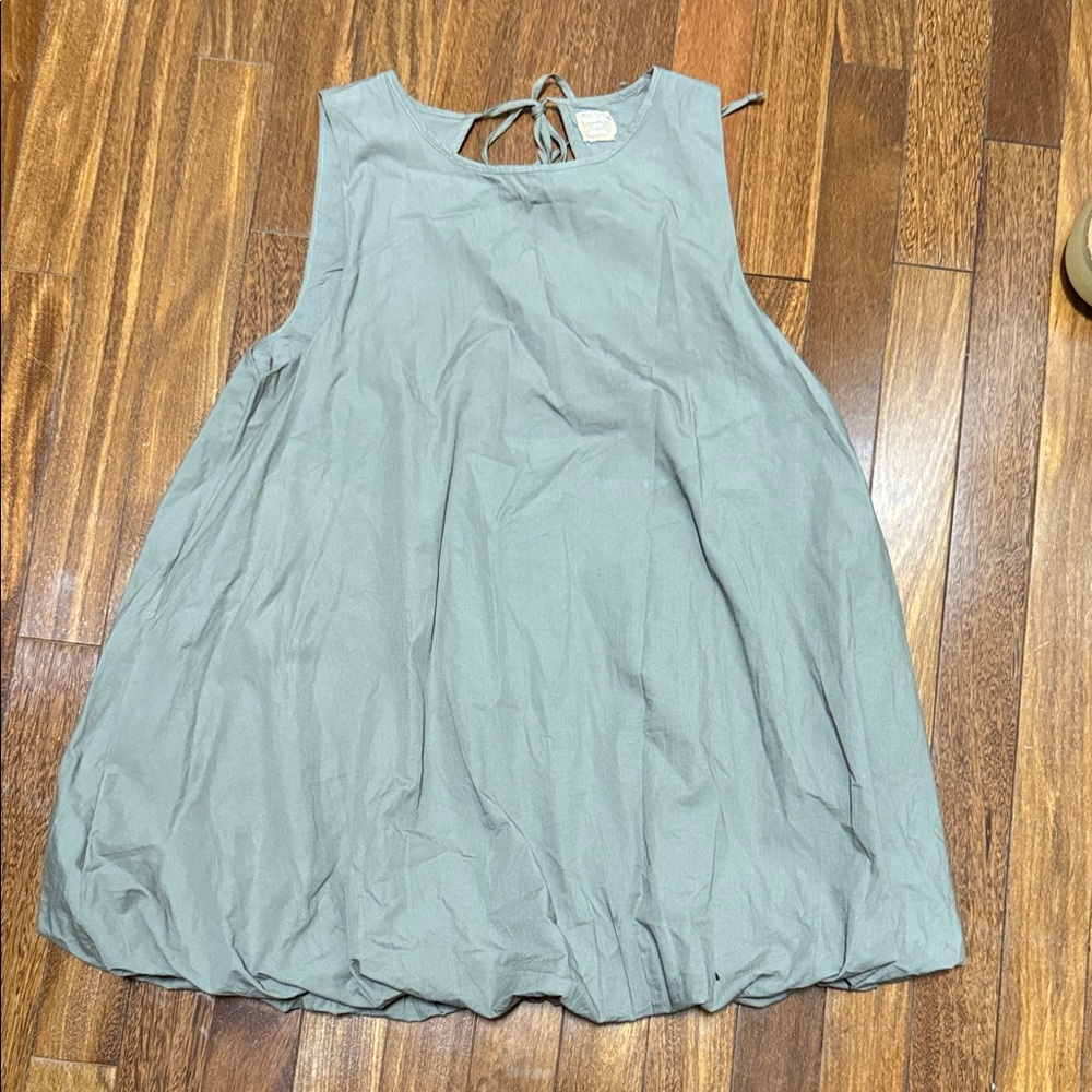 Free People Sleeveless olive green bubble dress  Tunic XS